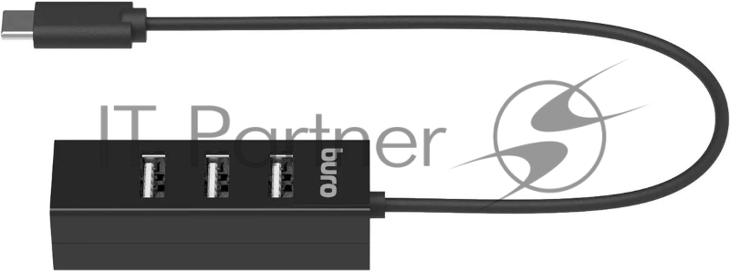 Разветвитель USB-C Buro BPH-C-1906 4порт. черный (BU-USBC-HUB-4U20)