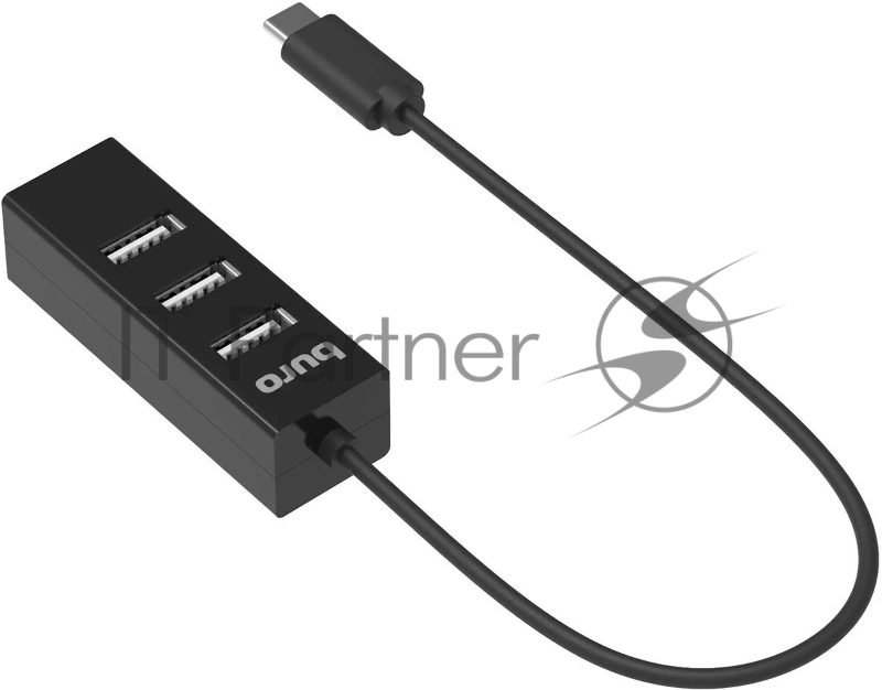 Разветвитель USB-C Buro BPH-C-1906 4порт. черный (BU-USBC-HUB-4U20)