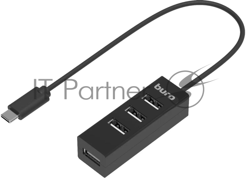 Разветвитель USB-C Buro BPH-C-1906 4порт. черный (BU-USBC-HUB-4U20)