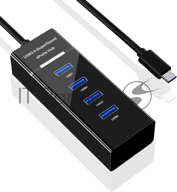 Разветвитель USB-C Digma DHUB-4USB-C-3.0 4порт. черный
