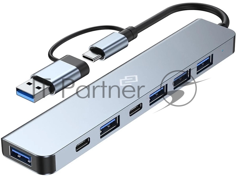 Разветвитель USB-C Digma DHUB-7USB-AC 7порт. черный