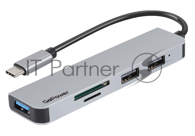 USB-Хаб GoPower GPH5-1 3USB/MicroSD/SD Type-C (m) USB3.0 (1/100)