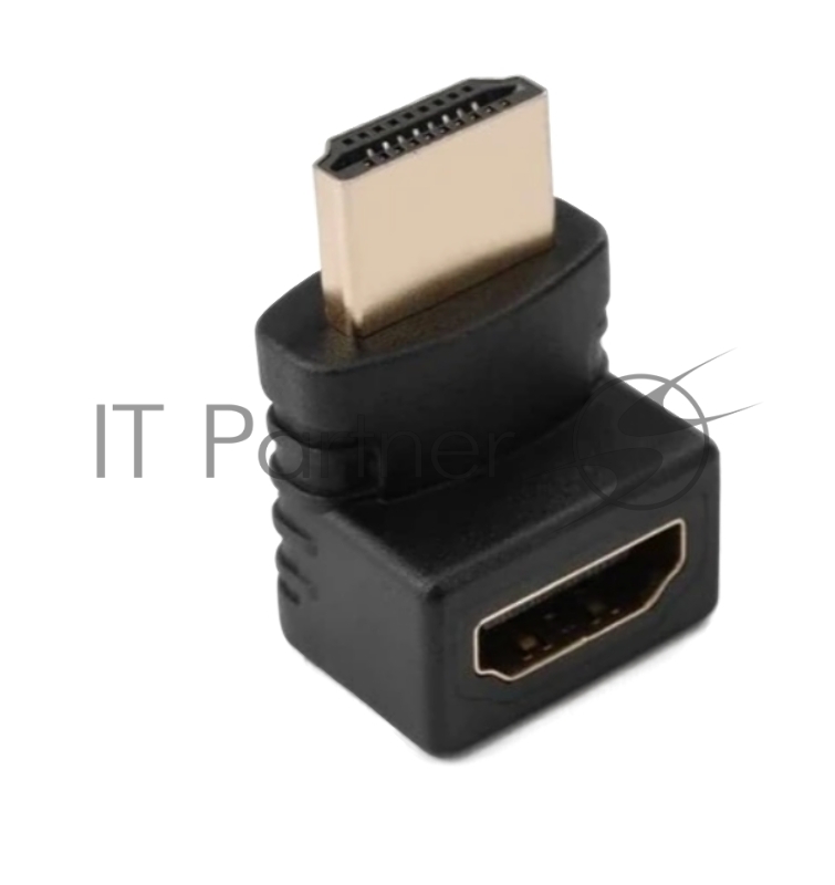 Переходник GoPower HDMI (m)-HDMI (f) угловой 4K 60Hz черный в пакете (1/500)