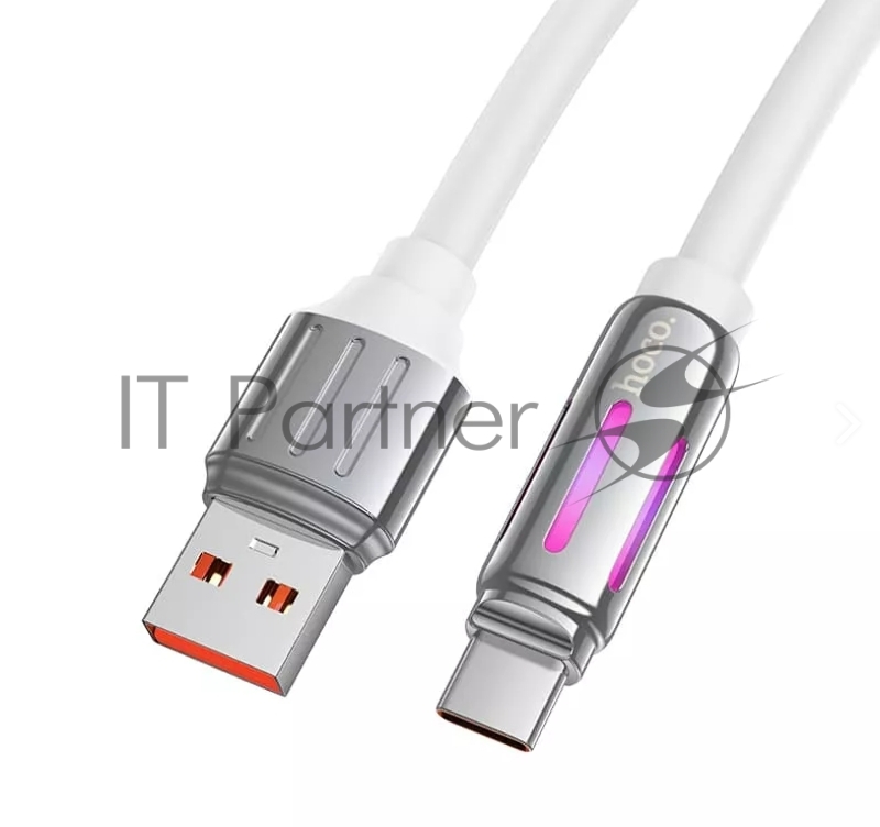 Кабель USB HOCO U136 Prize, USB - Type-C, 5А, 1.2м, белый