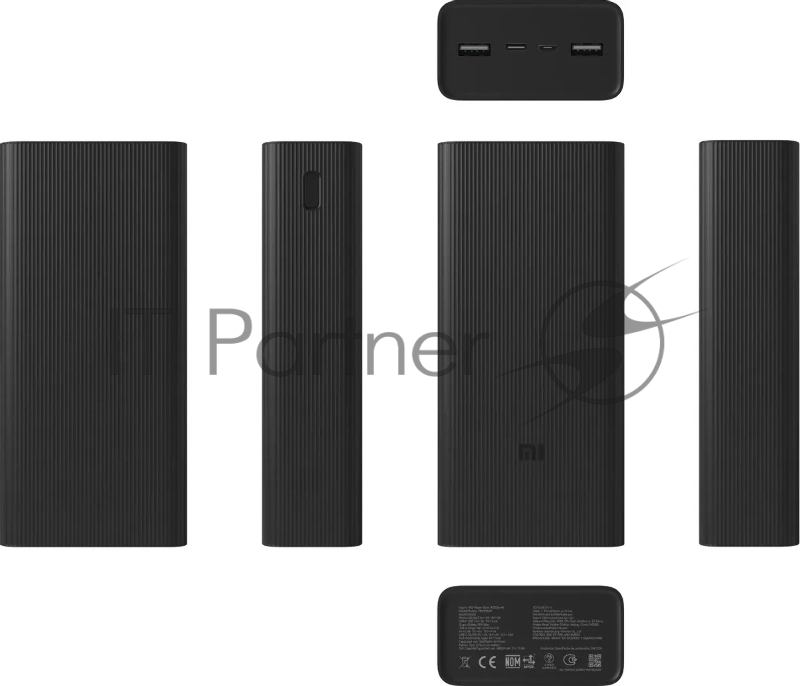 Мобильный аккумулятор Xiaomi BHR9126GL 30000mAh 18W 2.6A 2xUSB-A/USB-C черный