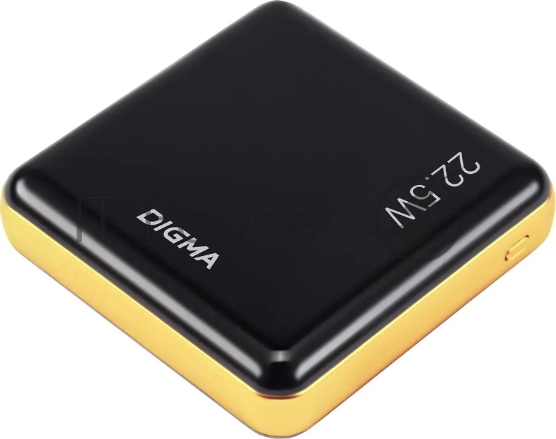 Мобильный аккумулятор Digma DGPF10D 10000mAh QC3.0/PD3.0 22.5W 5A 2xUSB-A/USB-C черный/золотистый (DGPF10D22PBK)