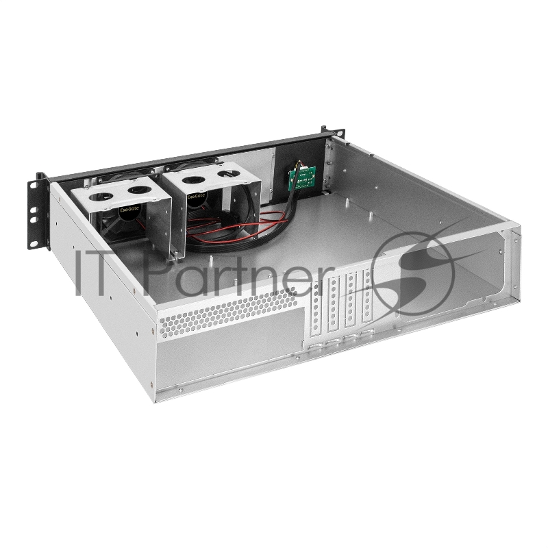 Серверный корпус ExeGate Pro 2U400-04AL <RM 19, высота 2U, глубина 400, передняя панель - алюминий, без БП, 2*USB>