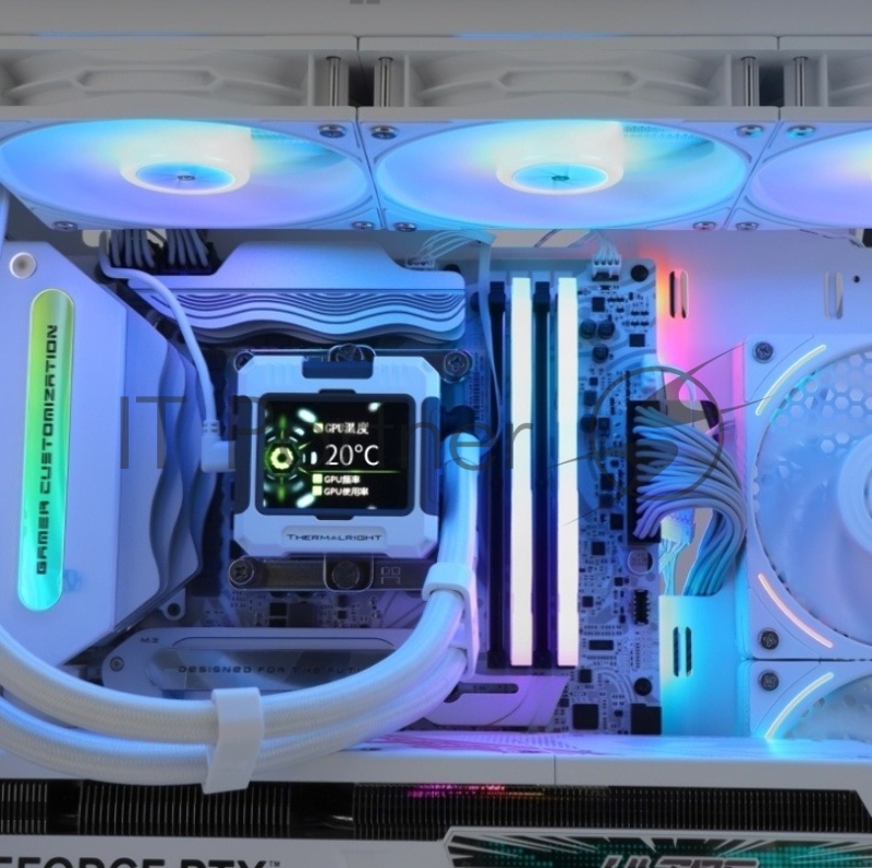 Система водяного охлаждения Thermalright Frozen Warframe 360 ARGB Soc-AM5/AM4/1200/1700/1851 белый 4-pin 29.8dB Al LCD Ret (F-WFRAME-360-WH-ARGB)