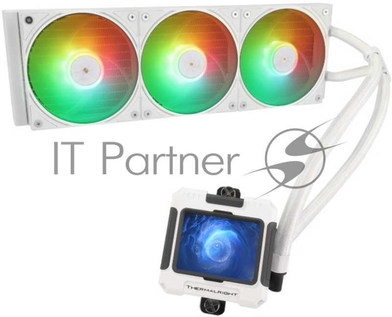 Система водяного охлаждения Thermalright Frozen Warframe 360 ARGB Soc-AM5/AM4/1200/1700/1851 белый 4-pin 29.8dB Al LCD Ret (F-WFRAME-360-WH-ARGB)
