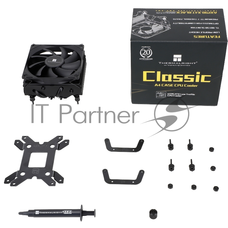 Устройство охлаждения (кулер) Thermalright AXP-90 X47 BLACK Soc-AM5/AM4/1200/1700/1851 4-pin 22.4dB Al+Cu 365gr Ret (AXP-90-X47-BLACK)
