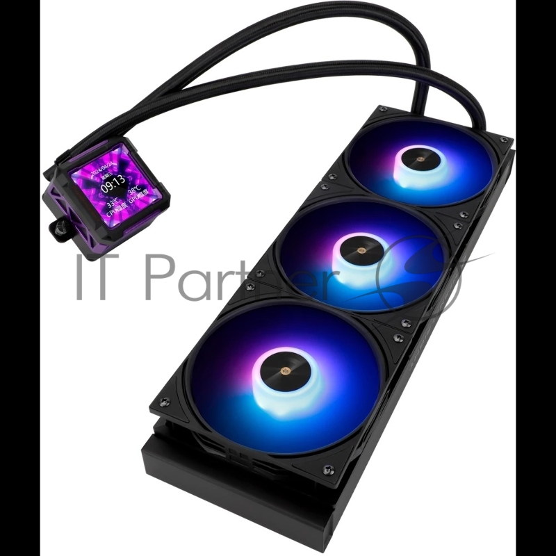 Система водяного охлаждения Thermalright Frozen Warframe PRO 360 ARGB Soc-AM5/AM4/1200/1700/1851 черный 4-pin 29.8dB Al LCD Ret (F-WFRAME-PRO-360-BL-ARGB)