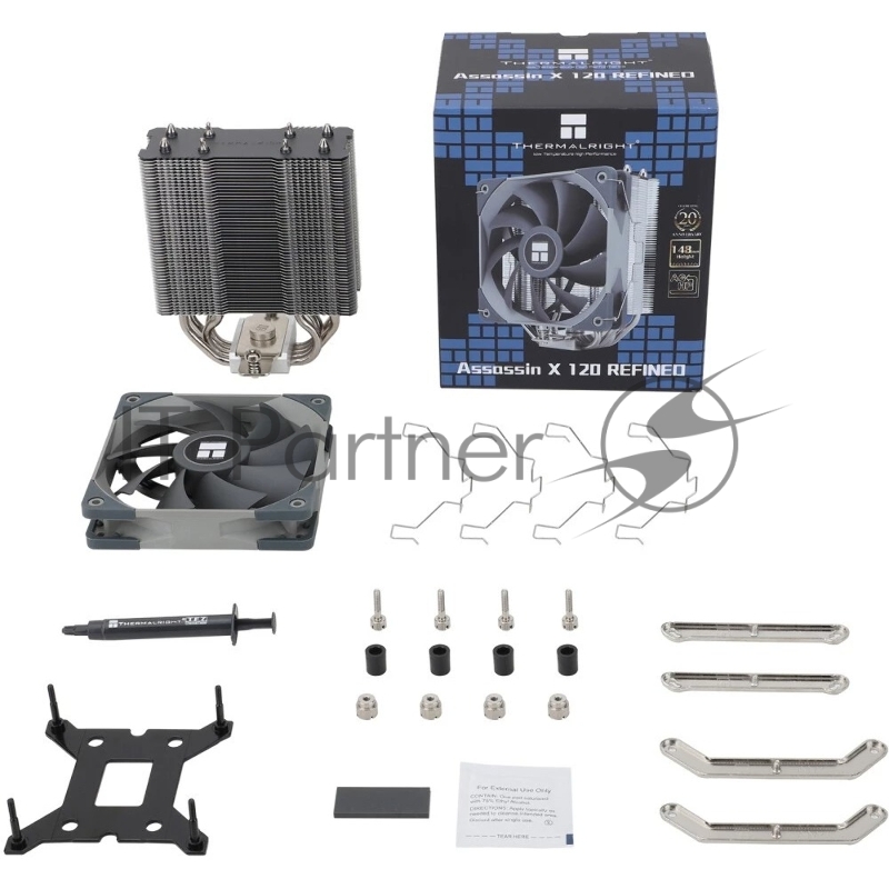 Устройство охлаждения (кулер) Thermalright Assassin X 120-R Soc-AM5/AM4/1200/1700/1851 серый 4-pin 25.6dB Al+Cu 645gr Ret (AX120-R)