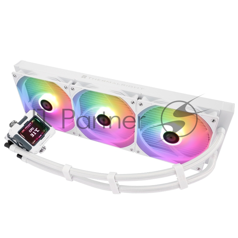 Система водяного охлаждения Thermalright Frozen Warframe 420 ARGB Soc-AM5/AM4/1200/1700/1851 белый 4-pin 29.8dB Al LCD Ret (F-WFRAME-420-WH-ARGB)