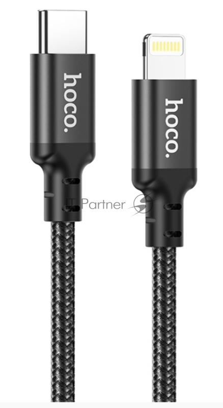 Кабель USB-C HOCO X14 Double speed Type-C - Lightning, 3A, 20W, 2 м, черный