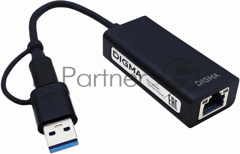 Сетевой адаптер 2.5G Ethernet Digma DLA-GTUC01 USB 3.0