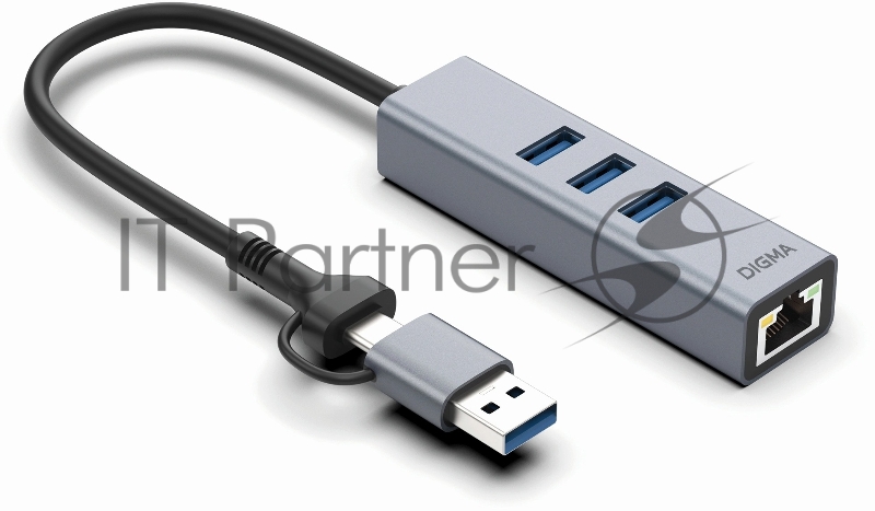 Сетевой адаптер Gigabit Ethernet Digma DLA-GEUCH3 USB 3.0