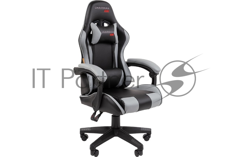 Кресло компьютерное Chairman game CH29 экокожа, черно-серый