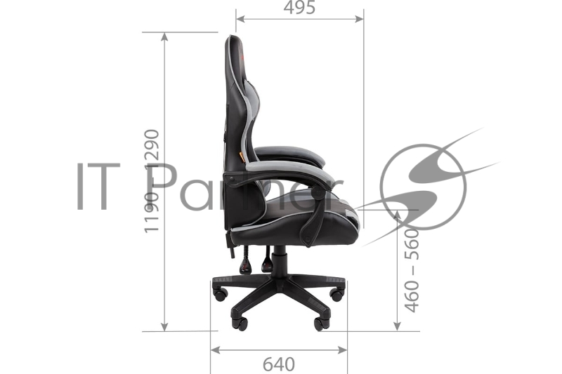 Кресло компьютерное Chairman game CH29 экокожа, черно-серый