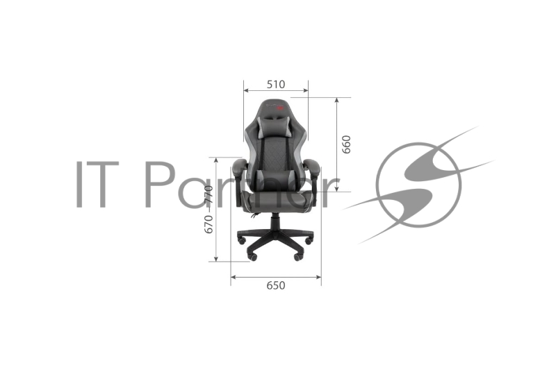 Кресло компьютерное Chairman game CH28 экокожа, черно-серый