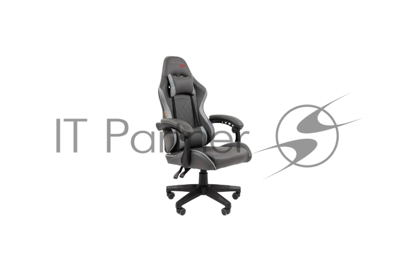 Кресло компьютерное Chairman game CH28 экокожа, черно-серый