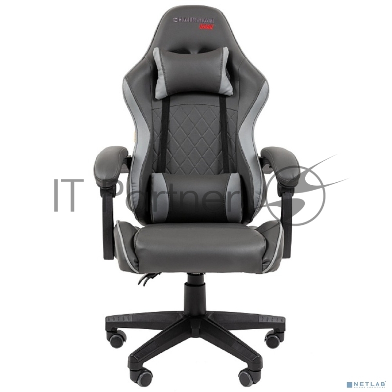 Кресло компьютерное Chairman game CH28 экокожа, черно-серый