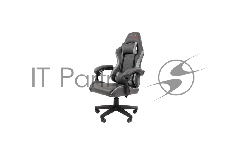 Кресло компьютерное Chairman game CH28 экокожа, черно-серый