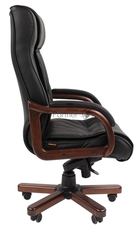 Кресло компьютерное Chairman 653 черная нат.кожа/экокожа (мультиблок) Россия