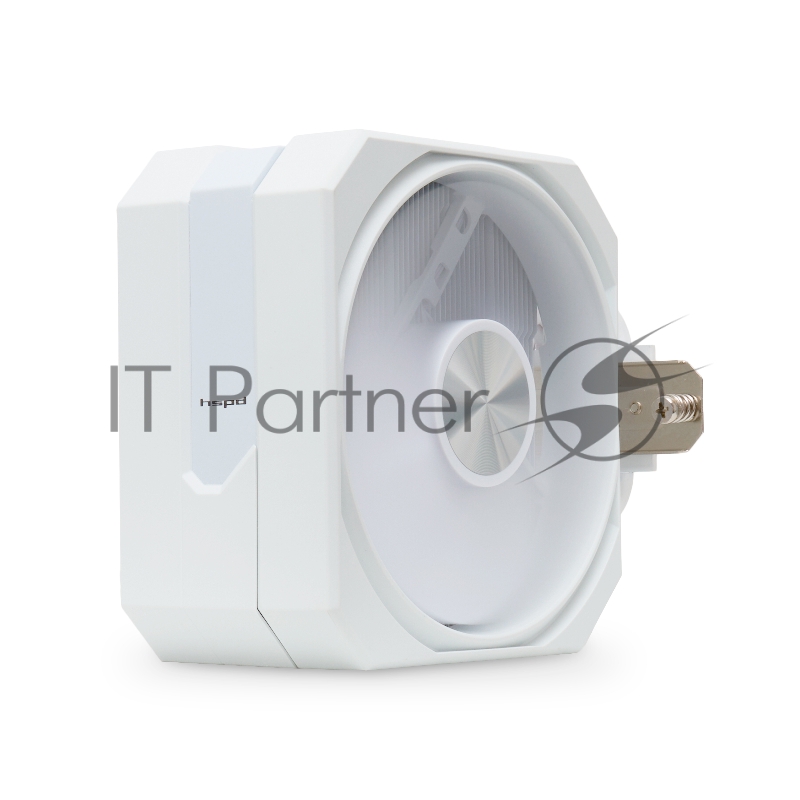 Кулер для процессора HSPD A116 WHITE (250W, 4-pin PWM, 155mm, Al/Cu, 6x6mm, 1x120mm, 68CFM, 25dBA, 1650RPM, S: 1851/1700/1200/20XX/115X/13XX, AM5/AM4/AM3/AM2/AM3+/AM2+/FM2/ white)