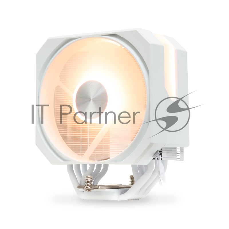 Кулер для процессора HSPD A116 WHITE ARGB (250W, 4-pin PWM, 155mm, Al/Cu, 6x6mm, ARGB, 1x120mm, 68CFM, 25dBA, 1650RPM, S: 1851/1700/1200/20XX/115X/13XX, AM5/AM4/AM3/AM2/AM3+/AM2+/FM2/ white)