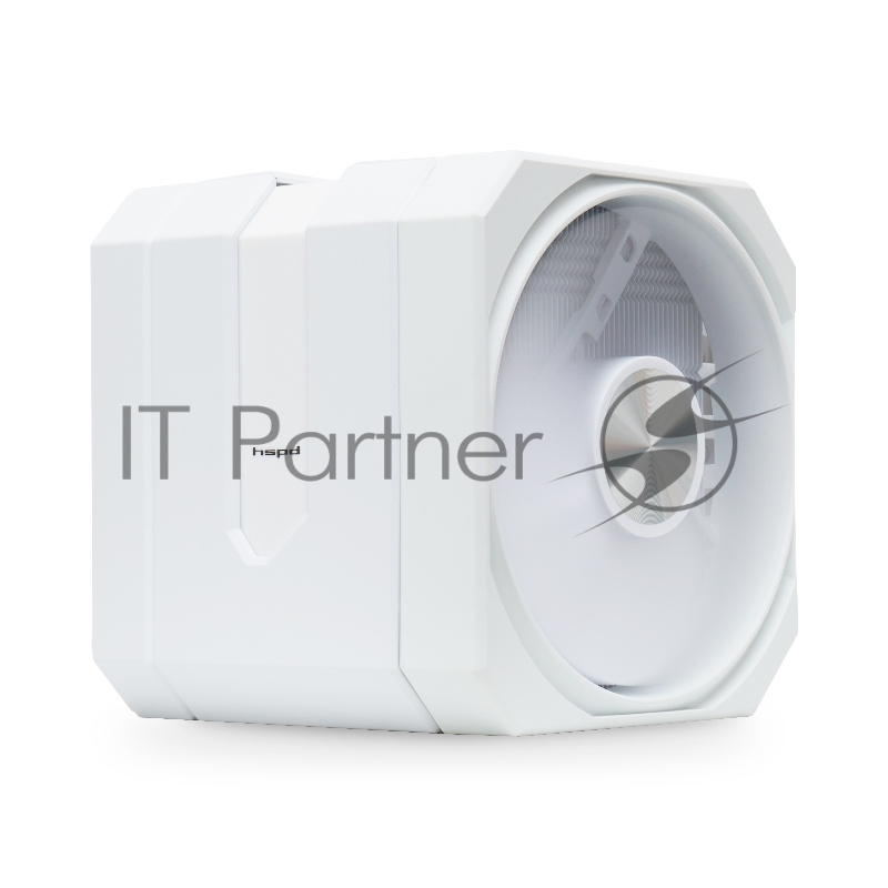Кулер для процессора HSPD A128 WHITE (280W, 4-pin PWM, 155mm, Al/Cu, 8x6mm, 1x130+1x120mm, 68CFM, 25dBA, 1650RPM, S: 1851/1700/1200/20XX/115X/13XX, AM5/AM4/AM3/AM2/AM3+/AM2+/FM2/ white)