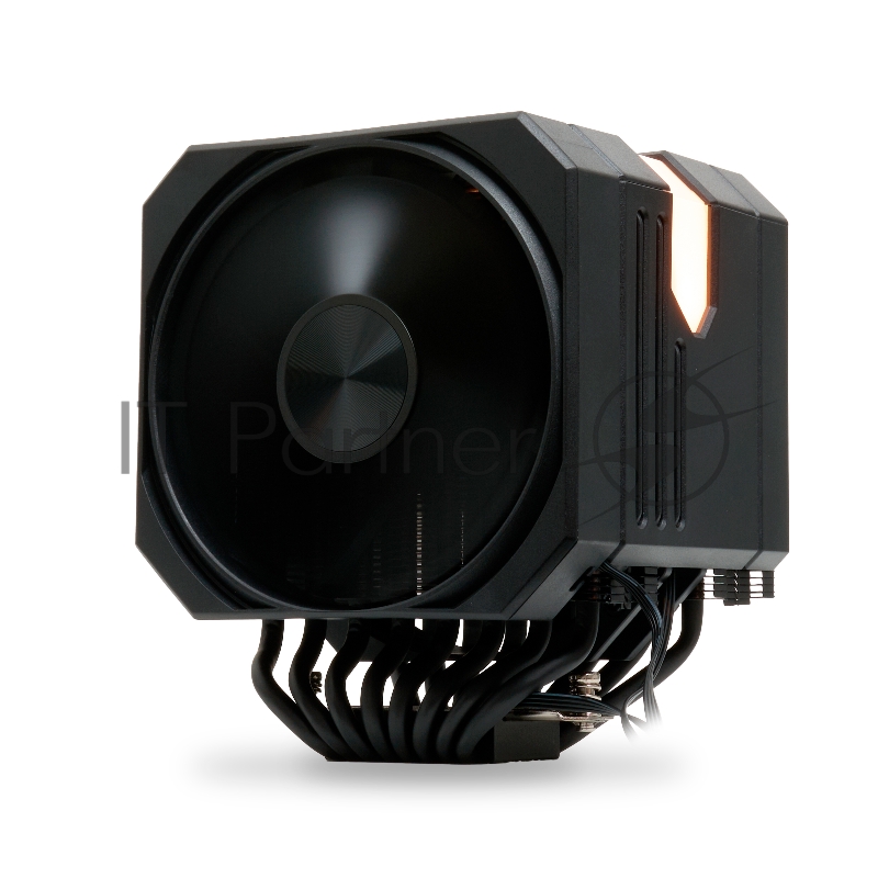 Кулер для процессора HSPD A128 BLACK ARGB cover (280W, 4-pin PWM, 155mm, Al/Cu, 8x6mm, ARGB cover, 1x130+1x120mm, 68CFM, 25dBA, 1650RPM, S: 1851/1700/1200/20XX/115X/13XX, AM5/AM4/AM3/AM2/AM3+/AM2+/FM2/ black)
