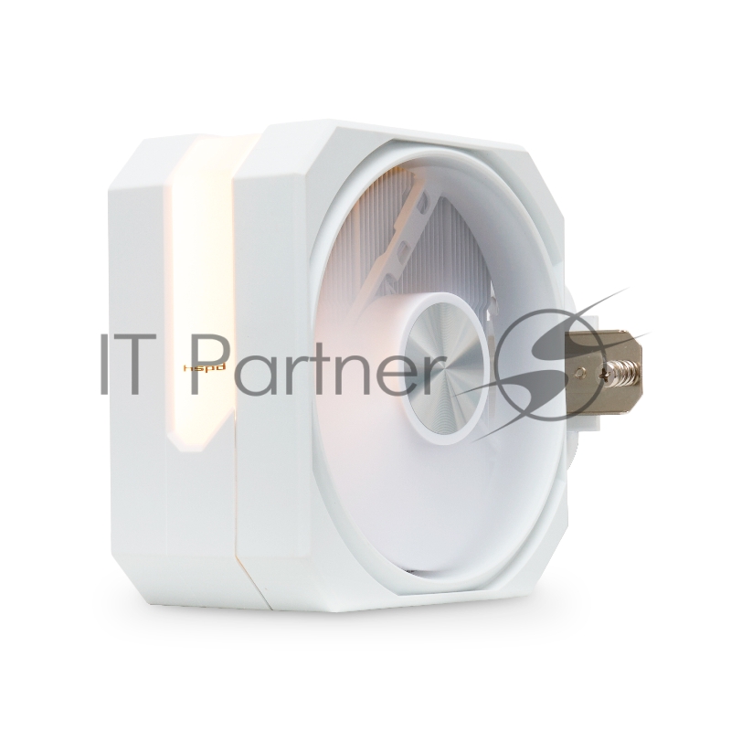 Кулер для процессора HSPD A116 WHITE ARGB cover (250W, 4-pin PWM, 155mm, Al/Cu, 6x6mm, ARGB cover, 1x120mm, 68CFM, 25dBA, 1650RPM, S: 1851/1700/1200/20XX/115X/13XX, AM5/AM4/AM3/AM2/AM3+/AM2+/FM2/ white)