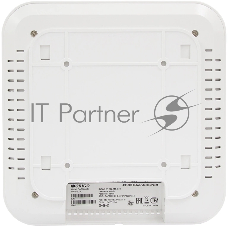 Точка доступа Origo OAP3000GI (OAP3000GI/A1A) AX3000 100/1000/2500BASE-T белый