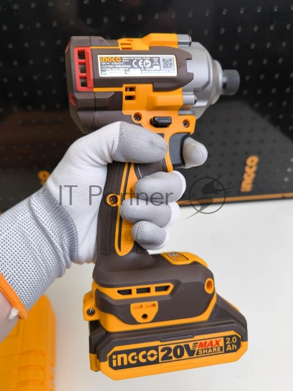 Аккумуляторный импульсный винтоверт Ingco CIRLI2028, 20В BL, 285Hm, 2хАКБ FBLI20011 и ЗУ FCLI2001, кейс