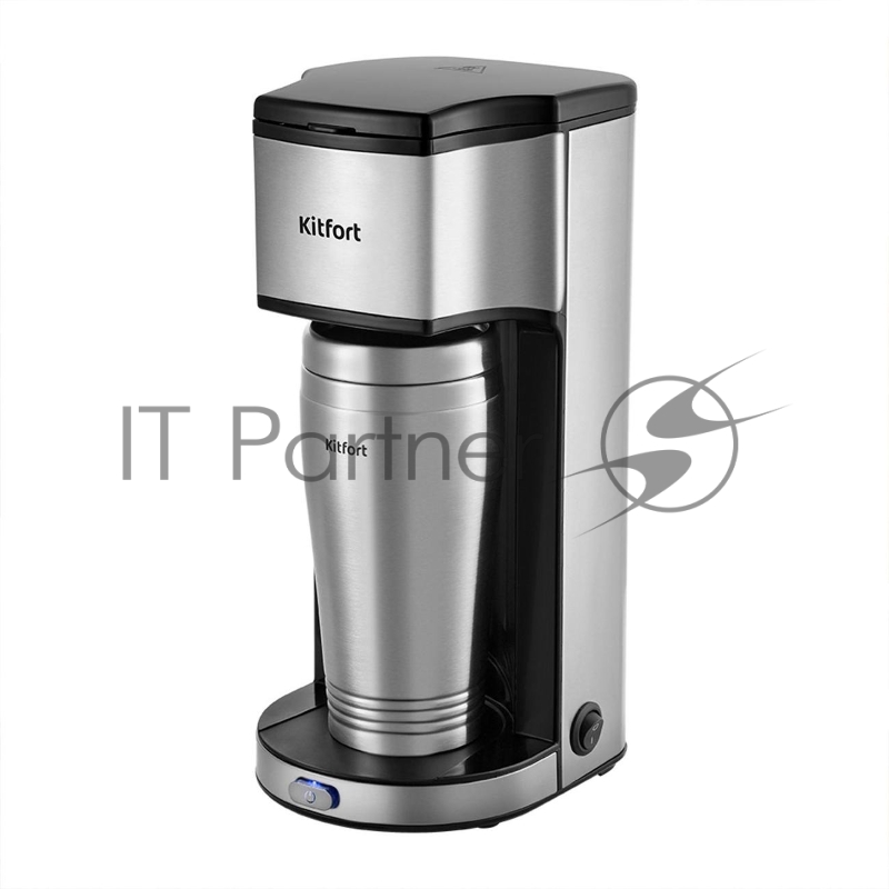 Кофеварка капельная Kitfort КТ-7367, 650Вт, серебристый/желтый