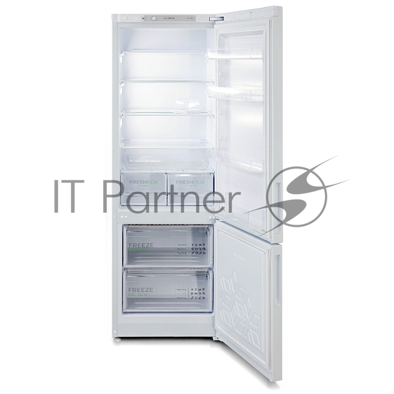 Холодильник Бирюса 6132 белый, двухкамерный, общий объем 330л, объем холодильной камеры 245л, объем морозильной камеры 85л, с нижней морозильной камерой