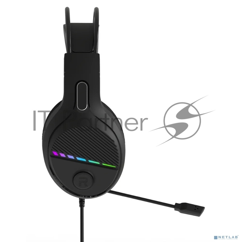 Perfeo игровая гарнитура RGF AIR черная 1,8 м, разъем 3,5 мм (4 pin) и USB (LED), переходник