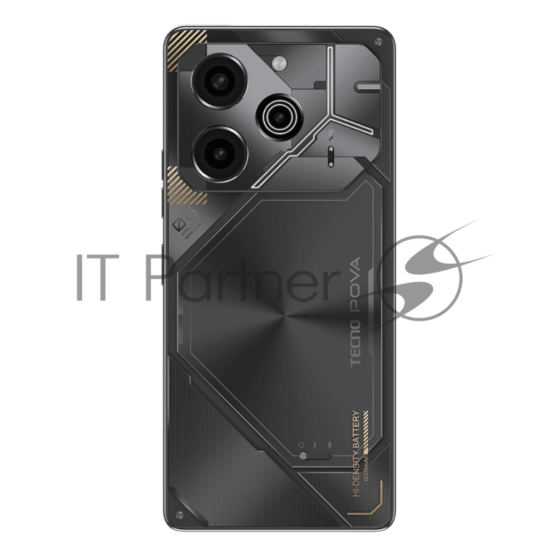 Смартфон Tecno LI9 POVA 6 Pro 5G 256+12 Meteorite Grey, 6.78 Asahi Glass, 20:9, 2436 x 1080 Mpix, 2.2GHz, 8 Core, 12GB RAM, 256GB, up to 1TB flash, 108Мп+2Мп+AI/32Мп, 2 Sim, 4G, 5G, BT v5.3, WiFi 802.11 b/g/n, GPS/AGPS, GLONASS, NFC, Type-C, 6000mAh,