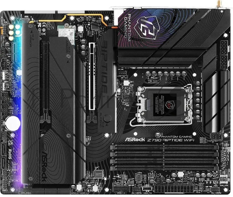 Материнская плата ASRock Z790 PG Riptide, LGA 1700, Intel Z790, 4xDDR5, 8xSATA, 5xM.2, 1xPCI-E 5.0 x16, 1xPCI-E 4.0 x16, 1xPCI-E x1, 1xDisplayPort, 1xHDMI, 1x 2.5Gb LAN, 2xUSB-A 2.0, 2xUSB-A 3.2 Gen 2, 4xUSB-A 3.2 Gen 1, 1xUSB-C 3.2 Gen 1, 3x3.5 мм,