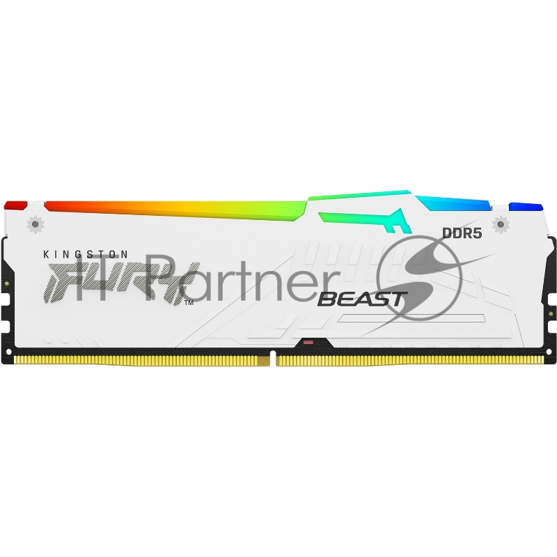 Комплект модулей памяти Kingston 64GB DDR5 6000 DIMM CL30 FURY Beast White RGB EXPO Non-ECC Unbuffered DIMM (Kit of 2) 2RX8 30-36-36 1.4V 288-pin 16Gbit