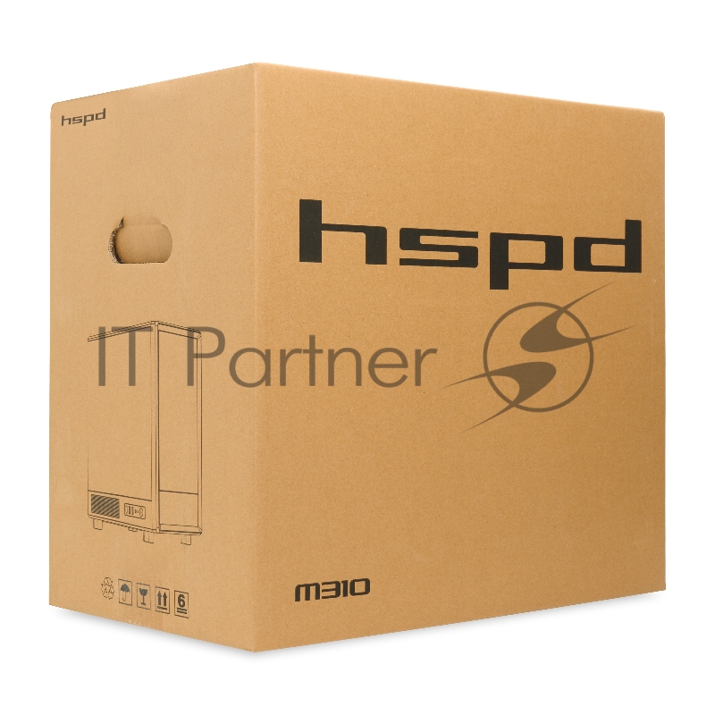 Корпус без блока питания HSPD M310, Mesh Mini-tower, черный, TG, 0.4 SPCC, 3x120mm ARGB mATX, mITX 180/280/160mm 1x2.5, 1x3.5, 4xPCI 2xUSB-A 3.0 452x277x418mm