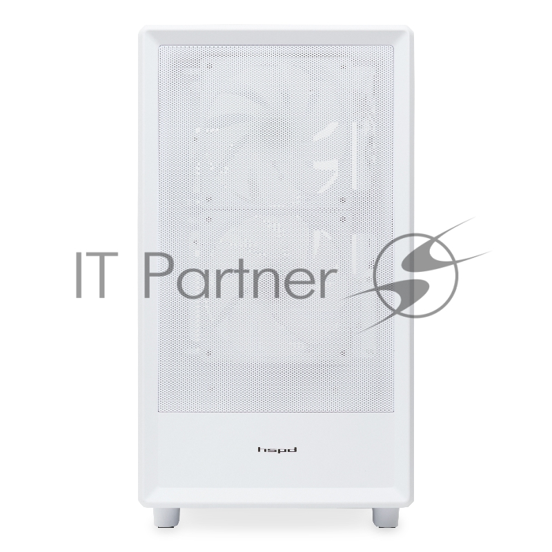 Корпус без блока питания HSPD M310, Mesh Mini-tower, белый, TG, 0.4 SPCC, 3x120mm ARGB mATX, mITX 180/280/160mm 1x2.5, 1x3.5, 4xPCI 2xUSB-A 3.0 452x277x418mm