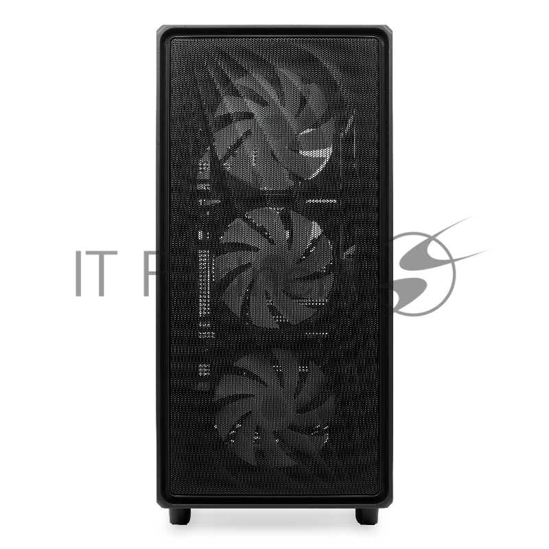 Корпус без блока питания HSPD M510, Mesh Mid Tower, черный, TG, 0.5 SPCC, 4x120mm ARGB ATX, mATX, mITX 180/280/160mm 1x2.5, 1x3.5, 7xPCI 2xUSB-A 3.0 517x277x418mm