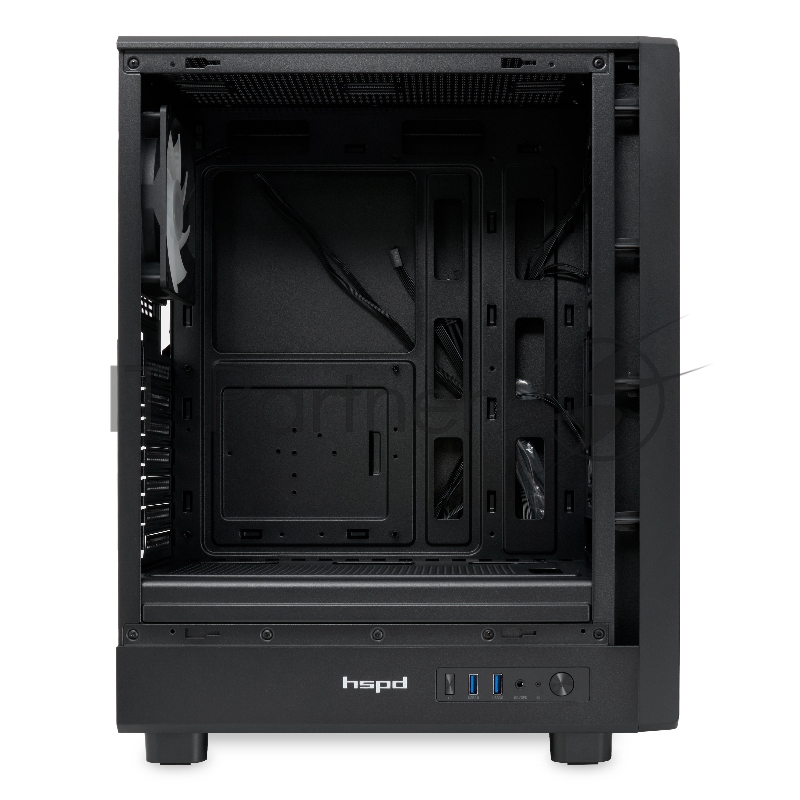 Корпус без блока питания HSPD M510, Mesh Mid Tower, черный, TG, 0.5 SPCC, 4x120mm ARGB ATX, mATX, mITX 180/280/160mm 1x2.5, 1x3.5, 7xPCI 2xUSB-A 3.0 517x277x418mm