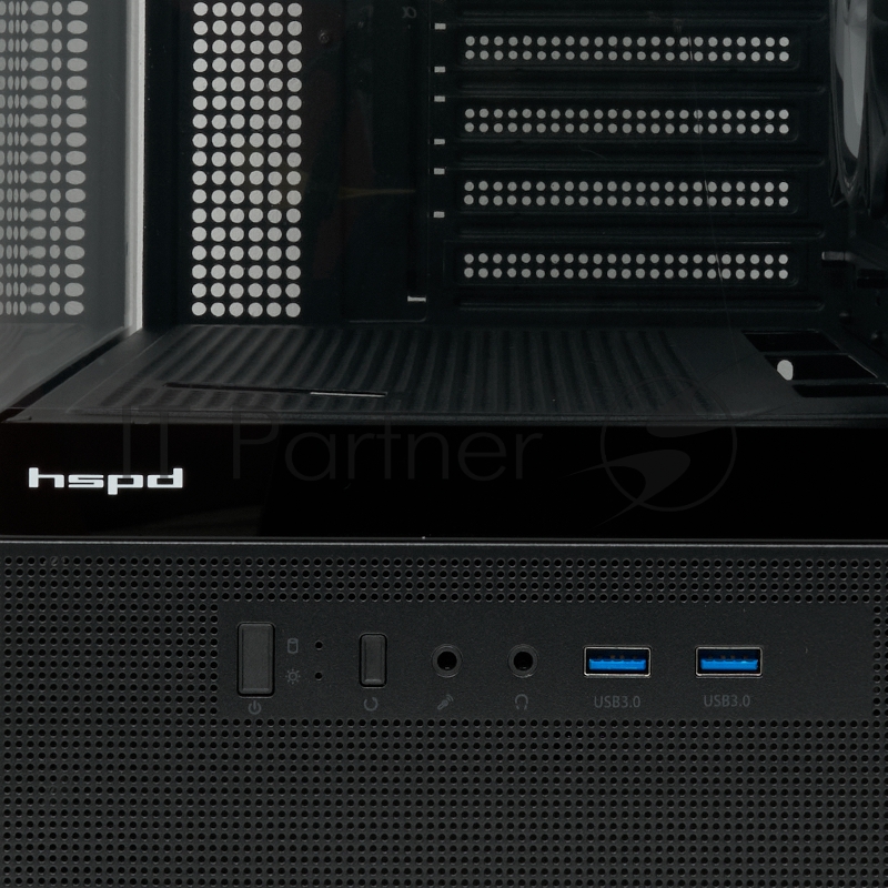 Корпус без блока питания HSPD F710, Panoramic Mid Tower, черный, TG, 0.5 SPCC, 3x120mm ARGB E-ATX, ATX, mATX, mITX 185/395/270mm 2x2.5, 1x3.5, 7xPCI 2xUSB-A 3.0 435x230x457mm