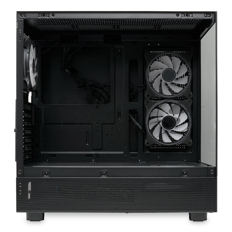 Корпус без блока питания HSPD F710, Panoramic Mid Tower, черный, TG, 0.5 SPCC, 3x120mm ARGB E-ATX, ATX, mATX, mITX 185/395/270mm 2x2.5, 1x3.5, 7xPCI 2xUSB-A 3.0 435x230x457mm