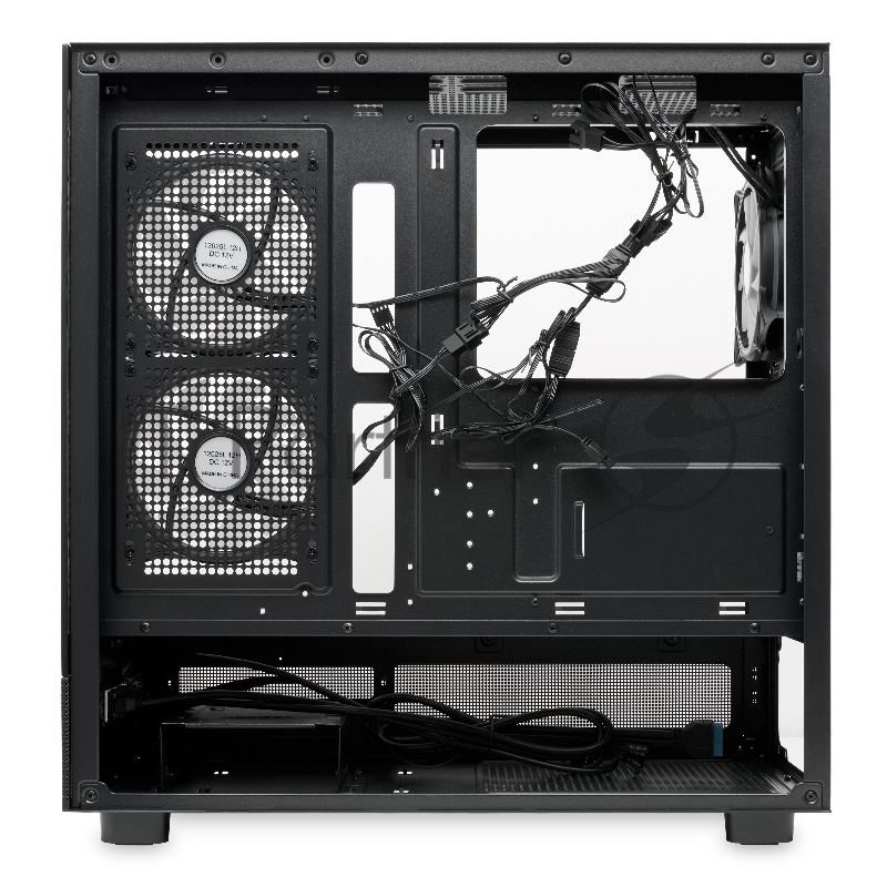 Корпус без блока питания HSPD F710, Panoramic Mid Tower, черный, TG, 0.5 SPCC, 3x120mm ARGB E-ATX, ATX, mATX, mITX 185/395/270mm 2x2.5, 1x3.5, 7xPCI 2xUSB-A 3.0 435x230x457mm