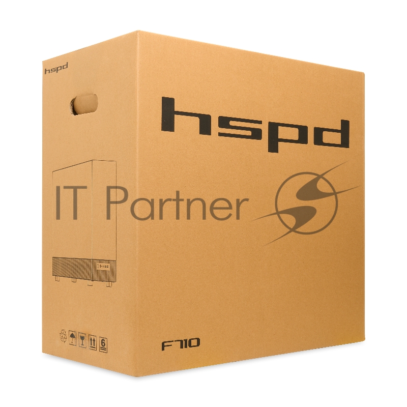 Корпус без блока питания HSPD F710, Panoramic Mid Tower, черный, TG, 0.5 SPCC, 3x120mm ARGB E-ATX, ATX, mATX, mITX 185/395/270mm 2x2.5, 1x3.5, 7xPCI 2xUSB-A 3.0 435x230x457mm