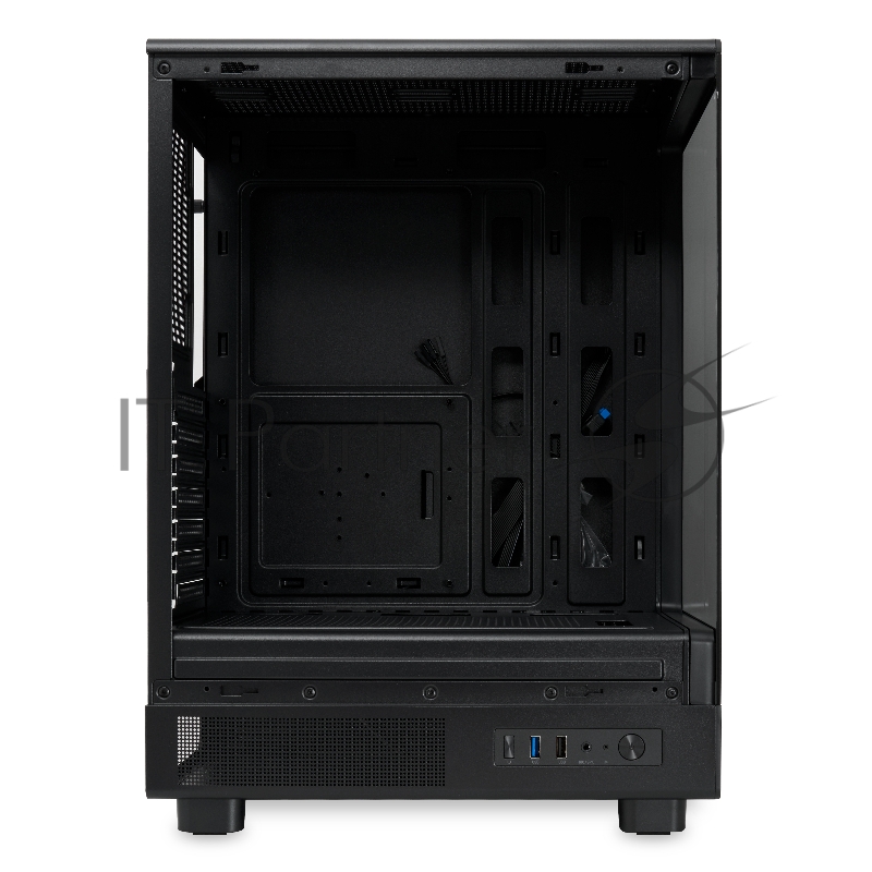 Корпус без блока питания HSPD F510, Panoramic Mid Tower, черный, TG, 0.5 SPCC, no fans ATX, mATX, mITX 180/280/160mm 1x2.5, 1x3.5, 7xPCI 1xUSB-A 3.0, 1xUSB-A 1.0 356x218x467mm