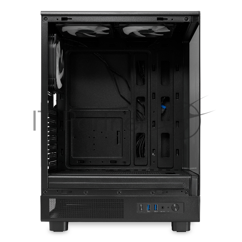 Корпус без блока питания HSPD F510, Panoramic Mid Tower, черный, TG, 0.5 SPCC, 3x120mm ARGB ATX, mATX, mITX 180/280/160mm 1x2.5, 1x3.5, 7xPCI 2xUSB-A 3.0 356x218x467mm